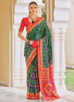 Silk Green Traditional Wear Printed Saree